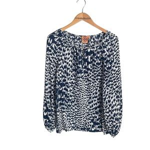 Tory Burch Navy and White Blouse